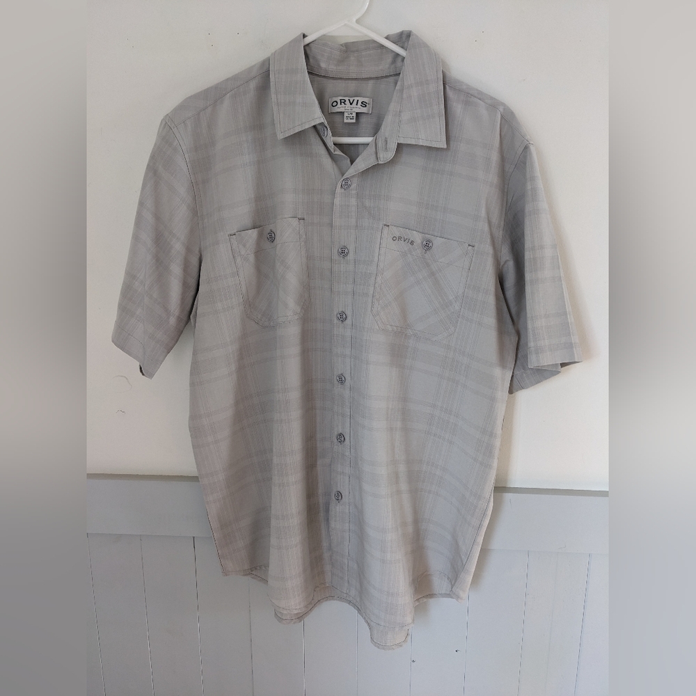 Men's Orvis button down shirt grey size large